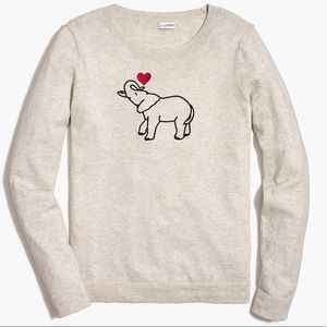 J Crew elephant crew neck sweater cardigan